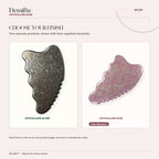 Crystalline Silver and Crystalline Rose gua sha finishes shown side by side as separate products using supplied real pixels.