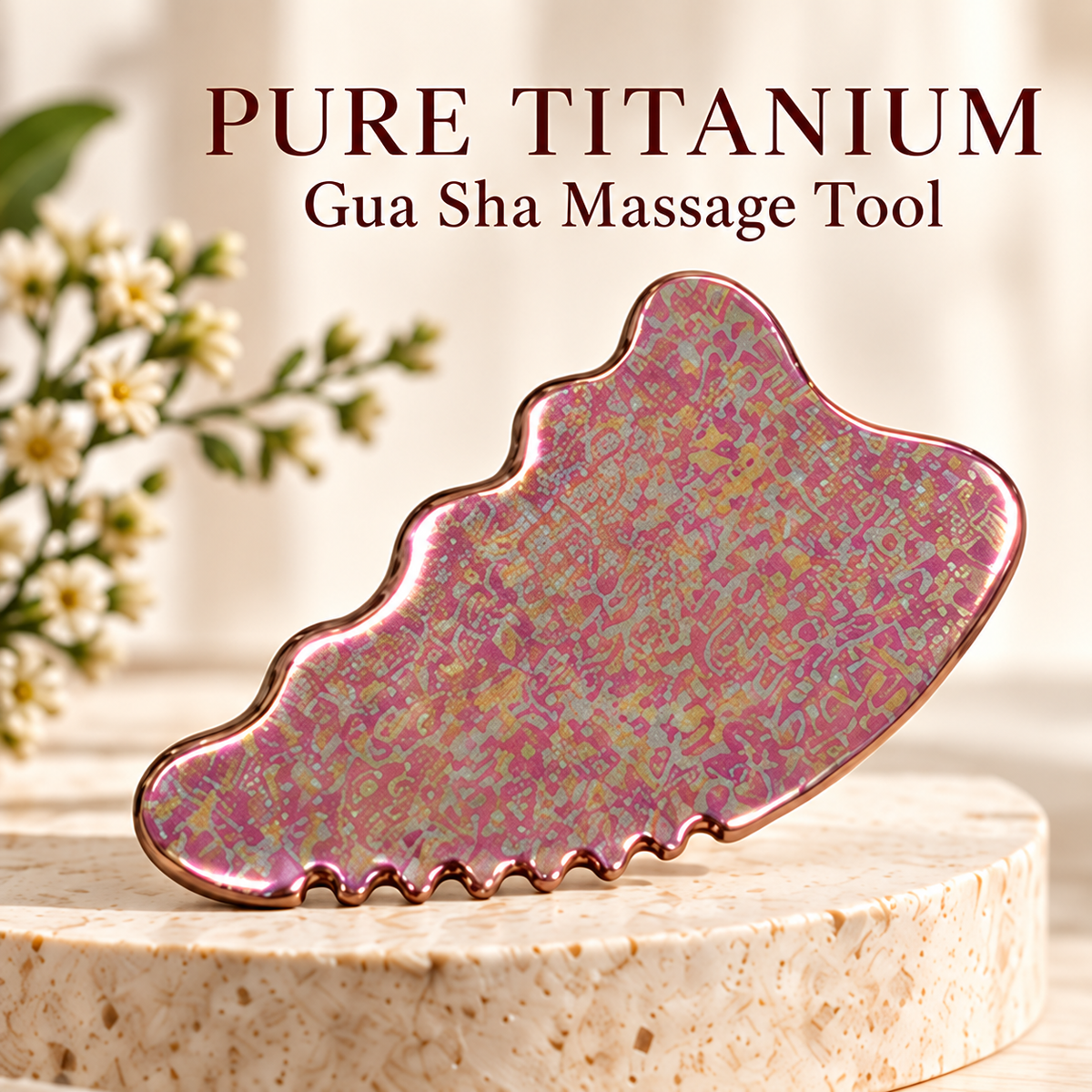 Styled image of DemiBu Crystalline Rose multi-edge gua sha