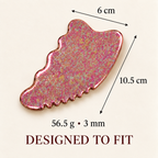 Crystalline Rose size diagram showing 10.5 cm by 6 cm and supplier-stated 56.5 g tool weight and 3 mm thickness