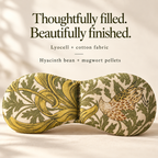 Eye mask fabric and botanical filling details