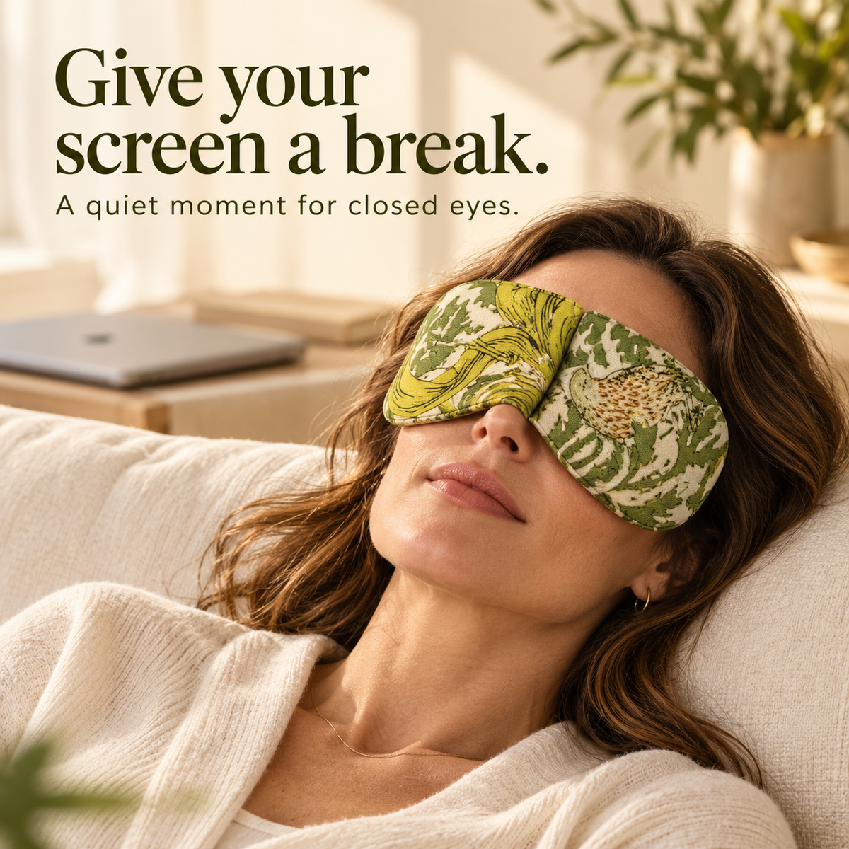 Quiet moment with DemiBu soothing eye mask