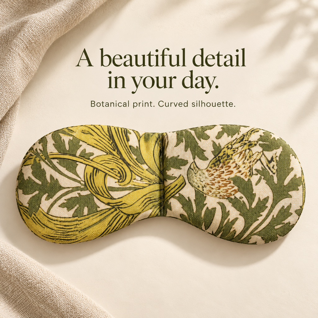 Botanical print detail on DemiBu eye mask