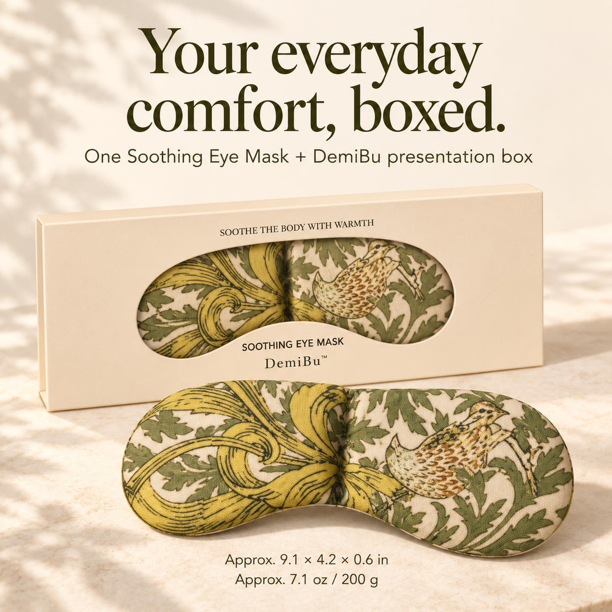 DemiBu eye mask and its presentation box
