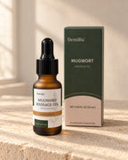 A 20 mL DemiBu amber dropper bottle and its matching green carton in quiet, warm light.