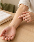 A small-area patch test on intact skin of the inner forearm.