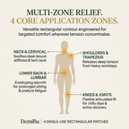DemiBu Multi-Zone Relief 4 Core Application Zones Anatomical Diagram - Warm Palette