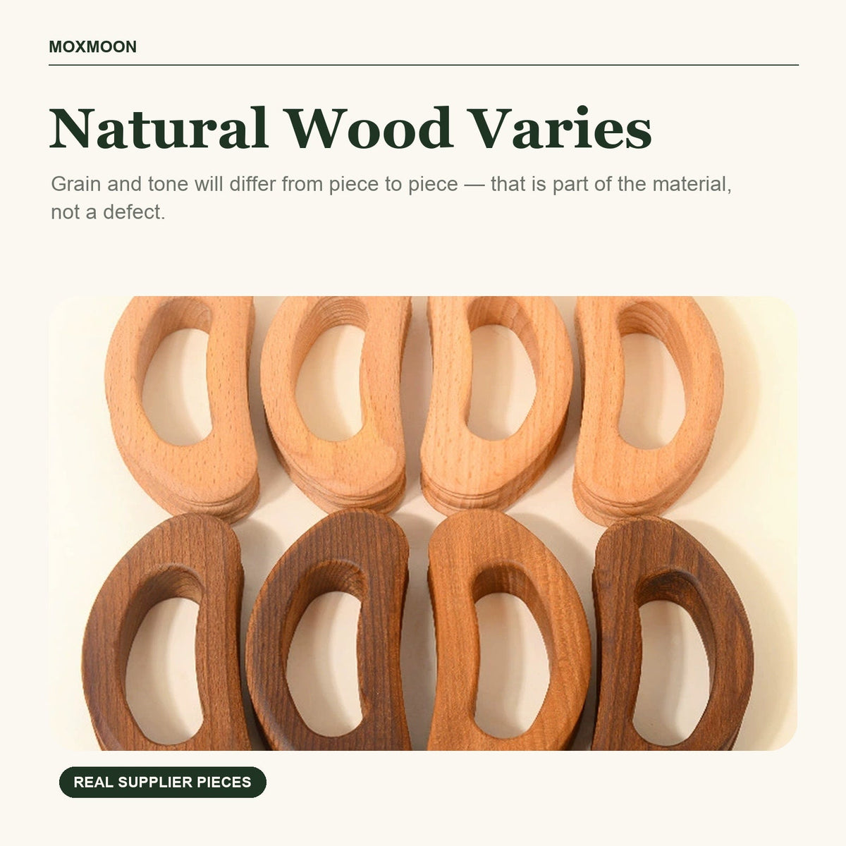 Real beech wood boards showing natural grain and color variation
