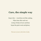 Simple wood care instructions for a wooden scalp comb